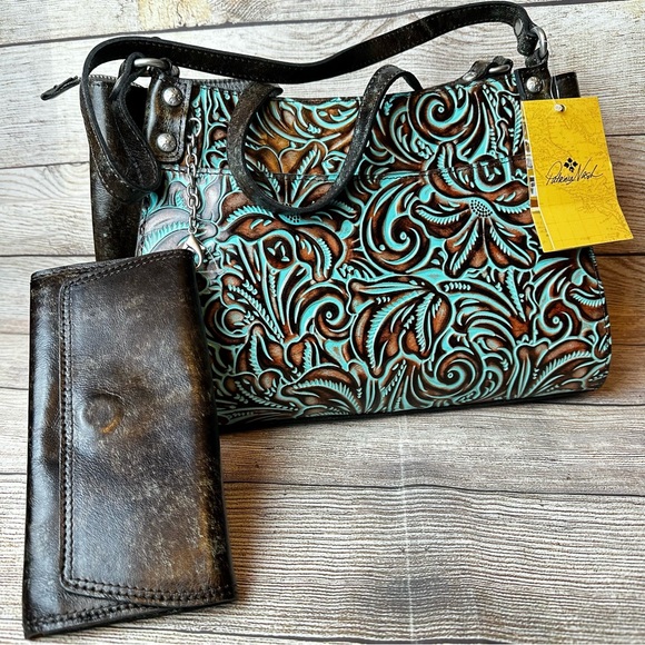 NWT Patricia Nash Romina ~ Tooled Turquoise - Picture 2 of 12